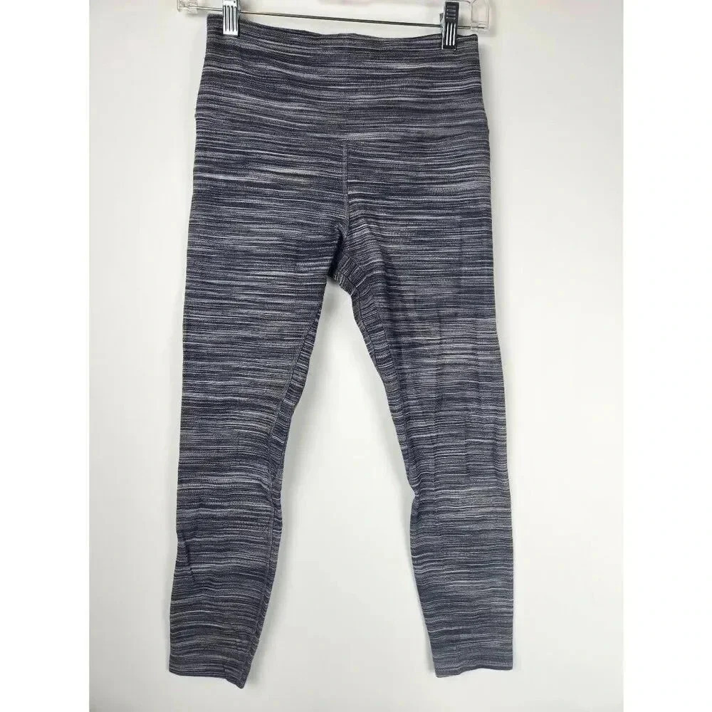 lululemon athletica Gray Striped Leggings